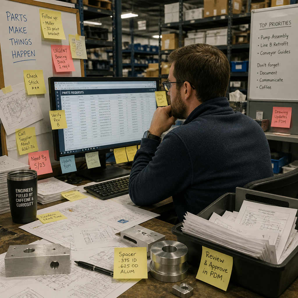 The mess: sticky notes, a scribbled list, a phone full of WhatsApps